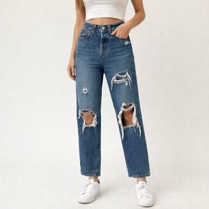 Levi’s Wedgie W25 (US 0/1) Straight Distressed Women's Jeans Cropped 34964-0066